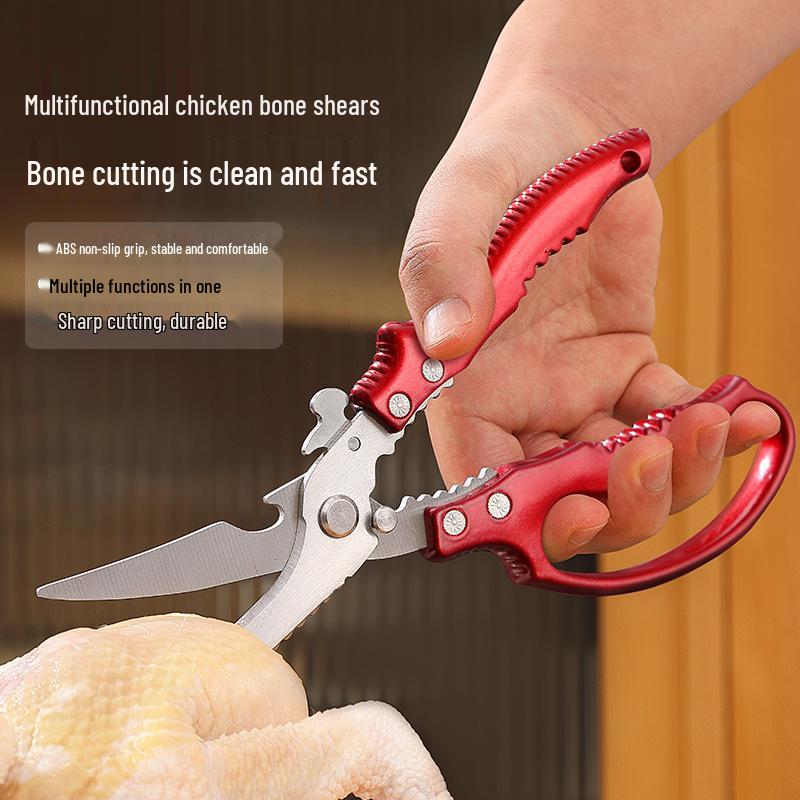 Multifunctional Stainless Steel Kitchen Scissors for Chicken, Fish, and Barbecue