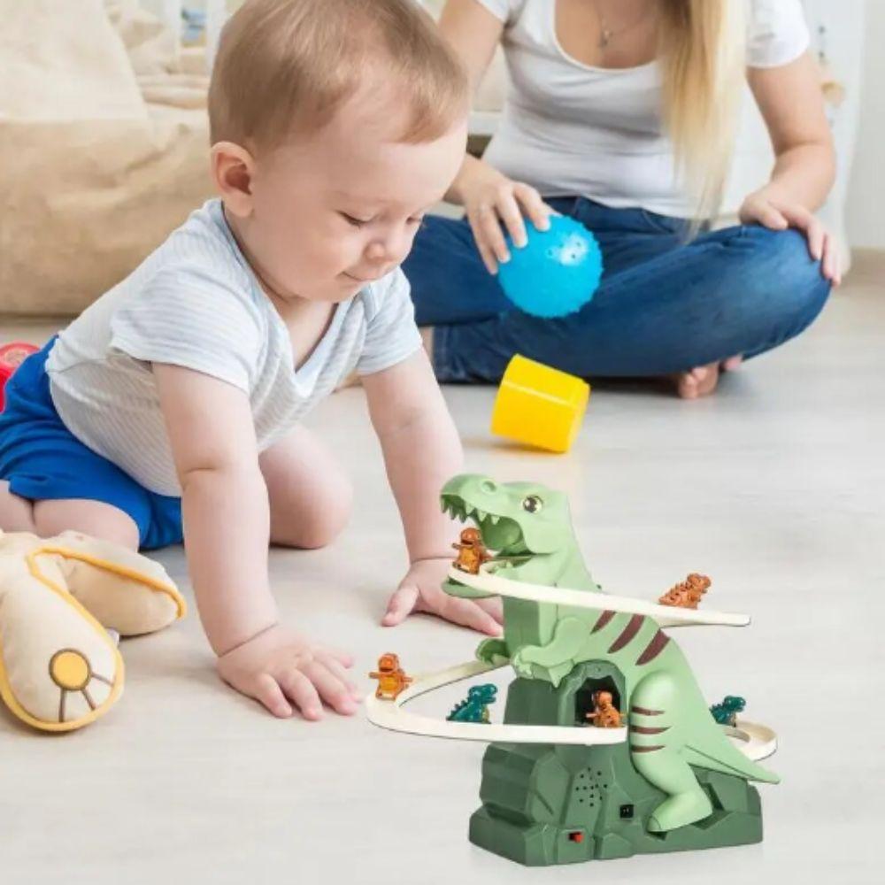 Plastic Cement Dinosaur Zinc Zinc Alloy Race Cars Electric Electric Slide Track Toy Car  Boys