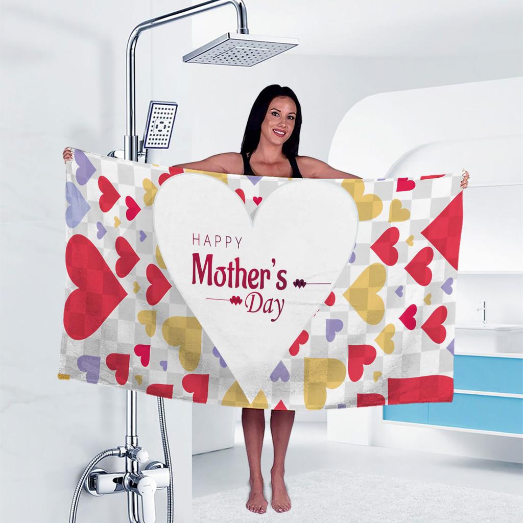 1Pc Mother'S Day Flowers Print Towel Sports Quick-Drying Super Absorbent Camping Towel Lightweight Gym Swimming Yoga Beach Towel