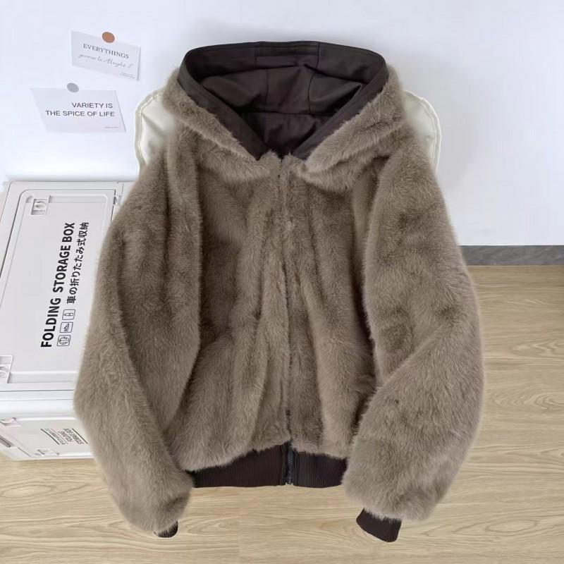 Unisex Reversible Hooded Puffer Jacket Winter Thick Cotton Coat Men Women Daily Wear