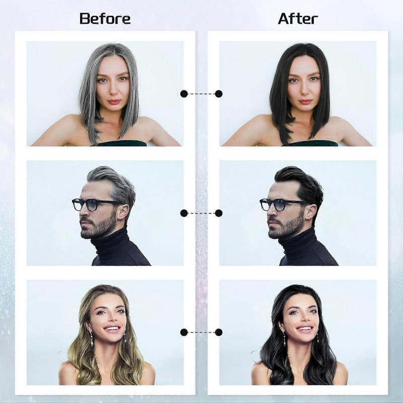 Hair Dye Shampoo, Instant 3 In 1 Hair Color Shampoo for Gray Coverage, Long-Lasting Hair Color Herbal Natural Plant Hair Dye Shampoo for Women & Men