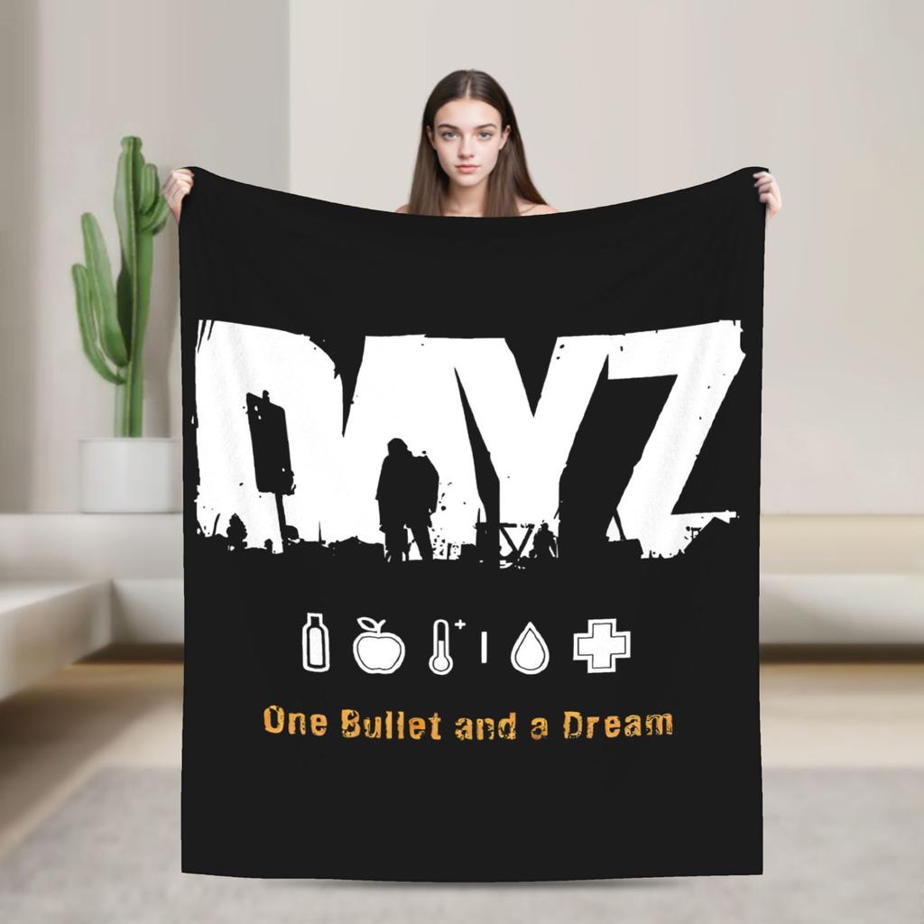 DayZ One Bullet and a Dream Blanket Shotting Game Wool Funny Breathable Throw Blanket for Home Textile Decor Couch