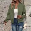Casual Basics Plain Color Ocket Loose Outwear Coat Female Long Sleeve Zip Up Sweatshirts Jackets Full Zipper Lightweight Jacket