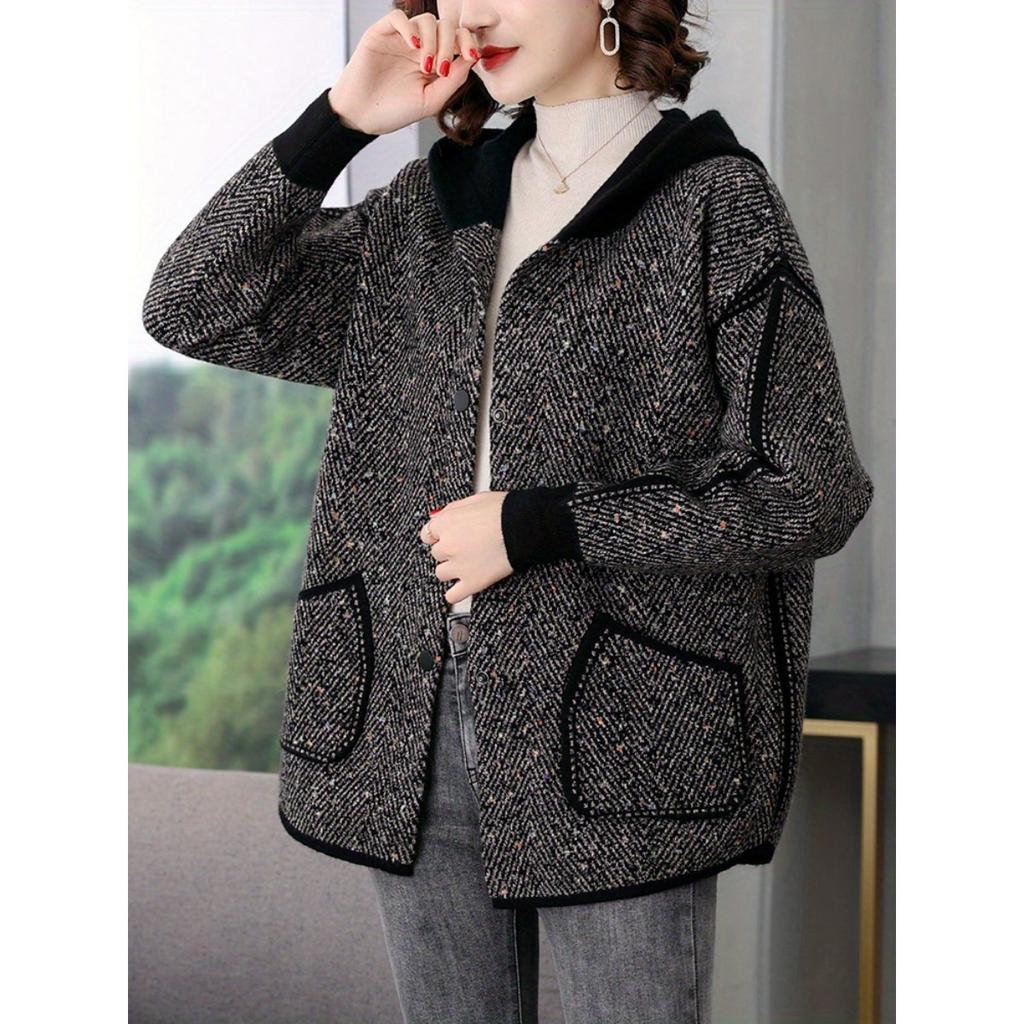 Coat Spring and Autumn Casual Loose Large Top Spring Thin Hooded Jacket Cardigan