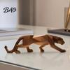Durable Matte Leopard Statue 3D Printed Cheetah Figurine, Compact Geometric Faceted Sculpture, Animal Figurine Minimalist for Home Office Decor