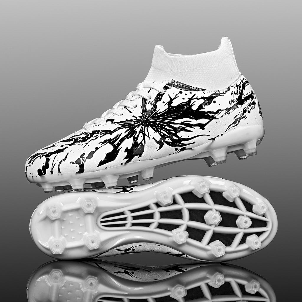 Scarpe da Calcio Ag Fg per Uomo Adulto Leggere in PU Gomma ad Alta Presa Tacchetti per Campo Esterno Partita Competitiva Esercitazioni