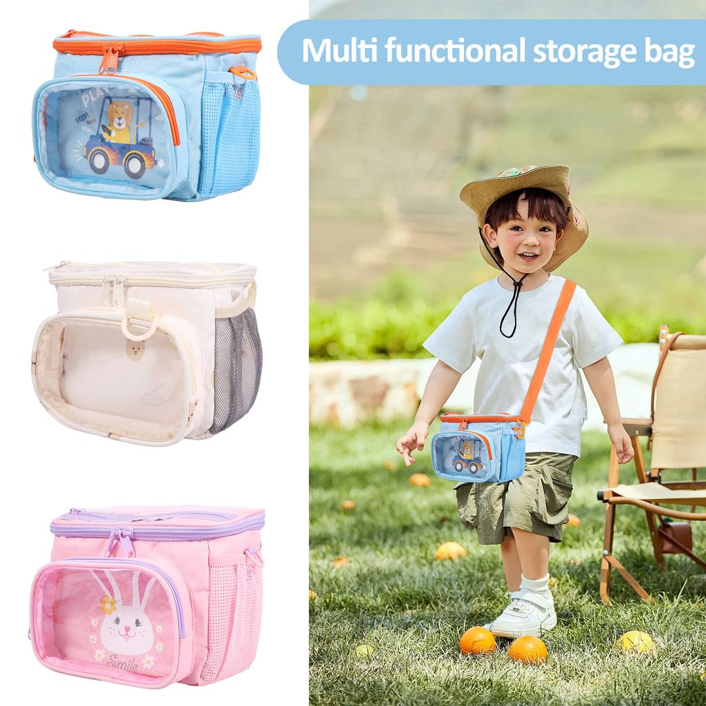 Kid Bicycle Handlebar Bag Childrens Front Bike Storage Basket With Adjustable Strap Multi-function Cycling Carrier Bag Hanging