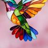 Rainbow Hummingbird Necklace Acrylic Colorful Bird Pendant Necklace Lightweight Fashion Necklace Jewelry Gift for Women Bird Lovers