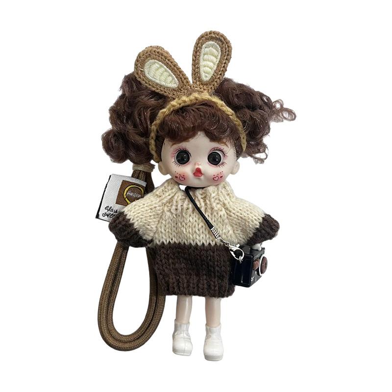 Elegant Cute Big-Eyed Lolita-Style Dolls Handbag Charms for Girls Keychain Charms Car Charms Plush Toys Gifts for Girls