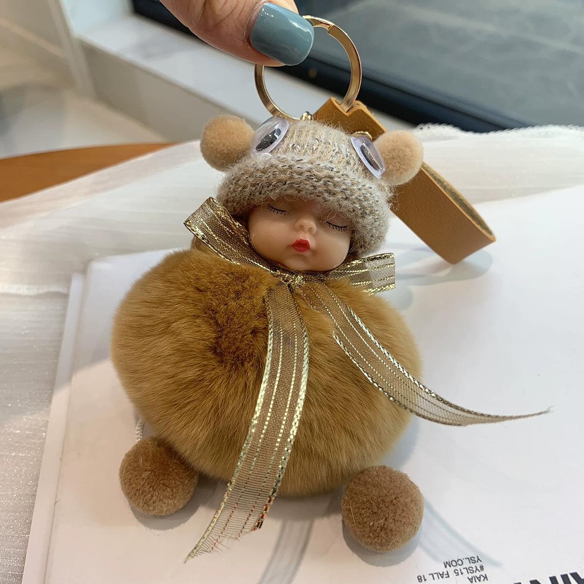 

Кукла для сна Брелок для ключей от машины Интернет-знаменитость Милый плюшевый кулон Кукла Брелок Пушистый шар Подвеска для сумки Леди имбирный