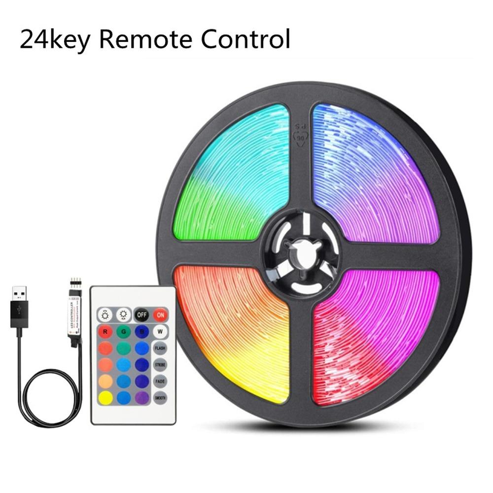 LED Lights StripS Bluetooth USB 5V LED Strip RGB Flexible LED Lamp Tape Ribbon RGB TV Desktop Screen BackLight Diode Tape 30 LIght/M Not Waterproof