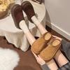 Muffin Thick-soled Heightening Boken Shoes Bag Head Half Slippers Women's 2025 Autumn New Wear One-pedal Boken Slippers