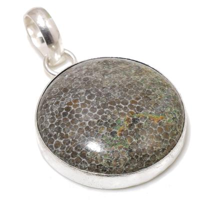 Natural Beach Coral Gemstone Handmade Pendant Jewelry 925 Silver Pendant Jewelry Size 2 Inches