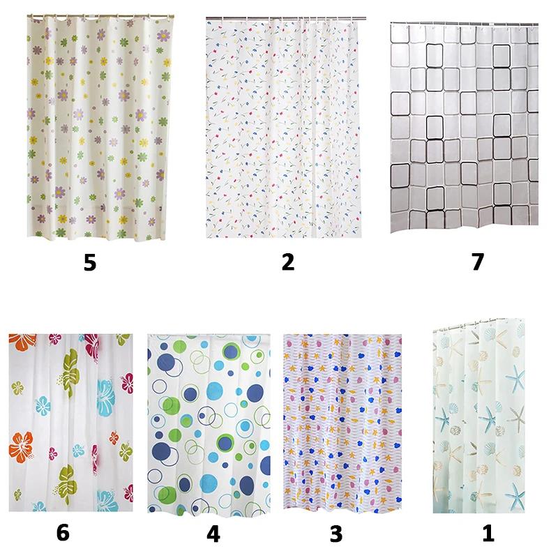 Waterproof Peva Shower Curtain Set With 12Hooks 71"X79" Plastic Shower Curtain For Bathroom Decor Washable Shower Curtain