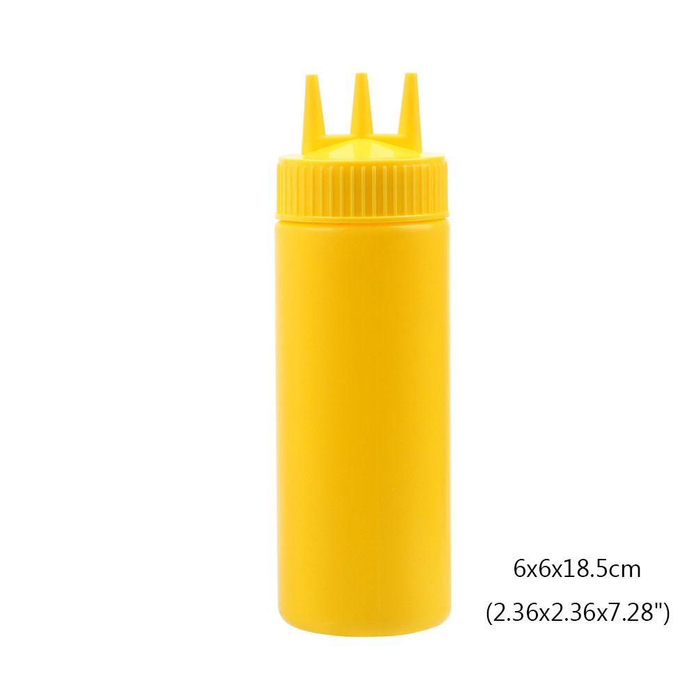 Oil 3 Holes Vinegar Sauce Kitchen Storage Mustard Squeeze Bottle Jar Kitchen Accessories Dispenser
