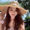 Hollow Lafite Straw Hat Women's Summer New Seaside Beach Sunscreen Photo Shading Big Brim Sun Hat
