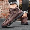 Wiosna / Jesień Męskie Trampki Casualowe za Kostkę Ręcznie Robione Skórzane Buty Plus Size 39-48 Męskie Buty Casualowe