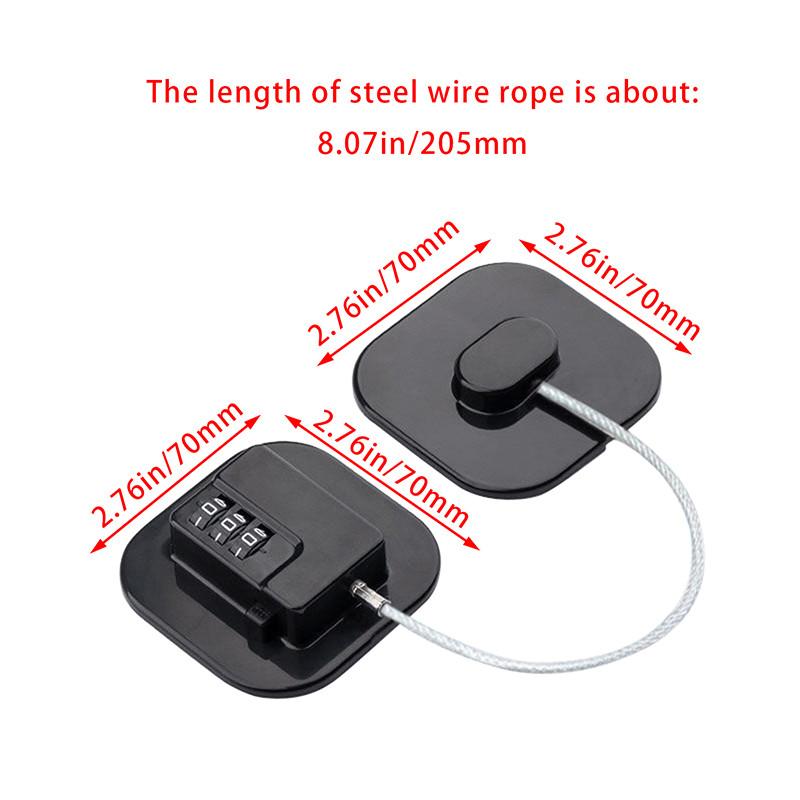 

1 шт. Замок на дверь холодильника, безопасная 3-значная парольная тросовая блокировка холодильника, защита от детей, самоклеящаяся блокировка для окна шкафа чёрный