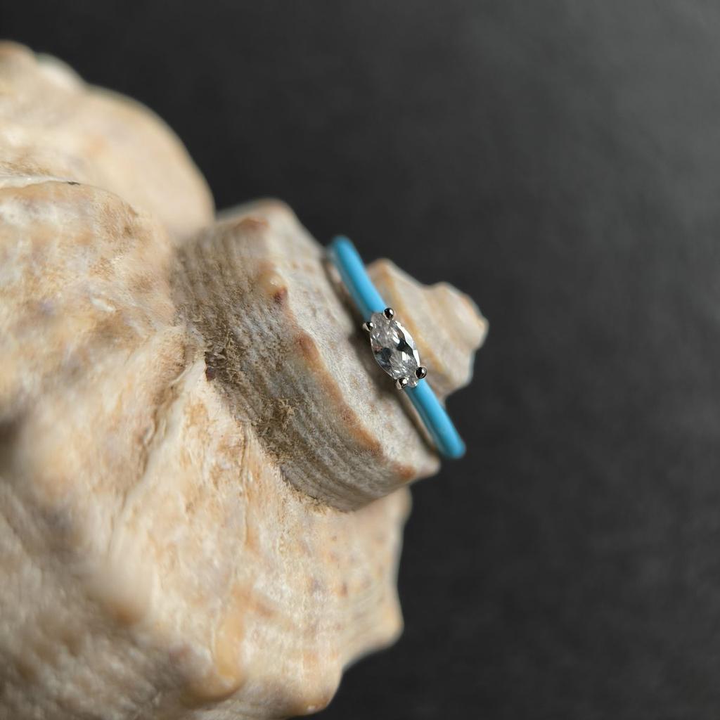 Silver Ring with Cubic Zirconia, Enamel, Product Weight 1.06 G (60002234)