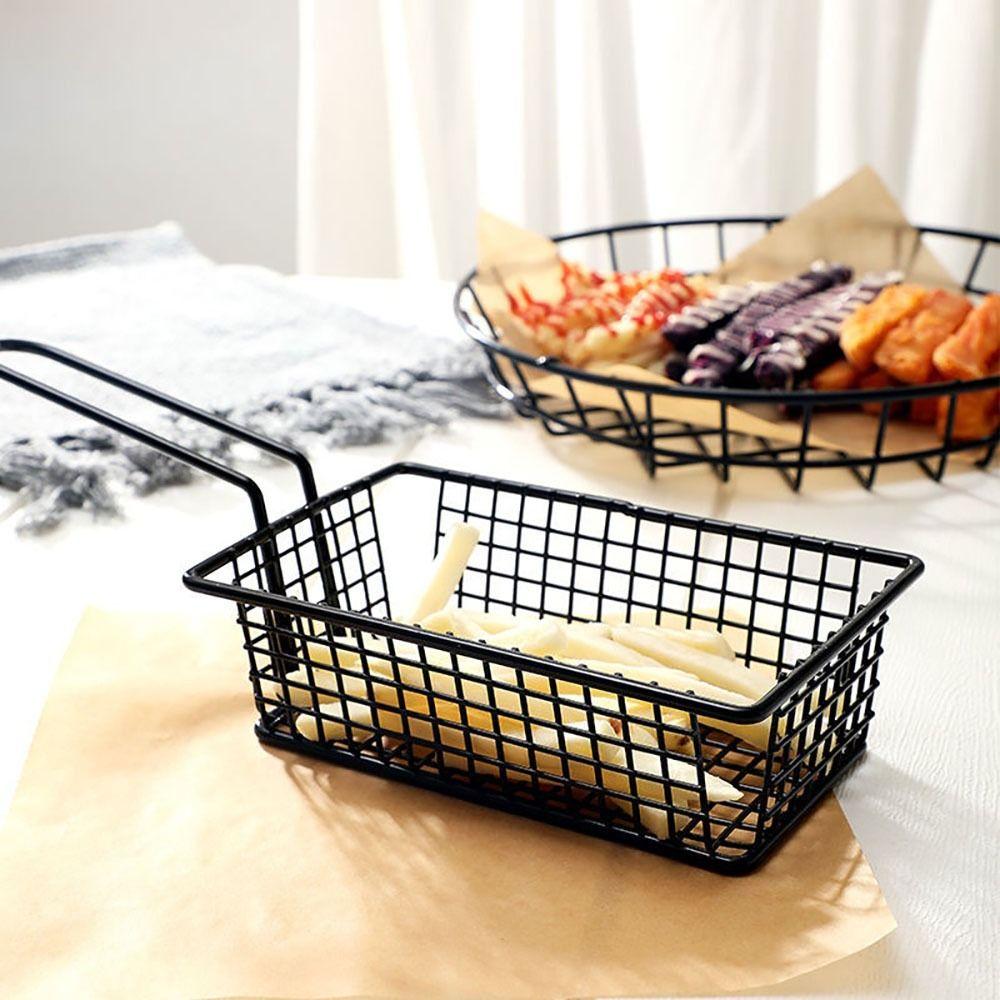 1Pcs Home BBQ Kitchen Tool Frying Tray Food Storage Container French Fries Holder Fryers Basket