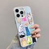 Creative Art Color Cats Laser Phone Case For iPhone 14 13 12 Mini 11 Pro Max 15 16 Pro Max Plus Shockproof Protective Back Cover
