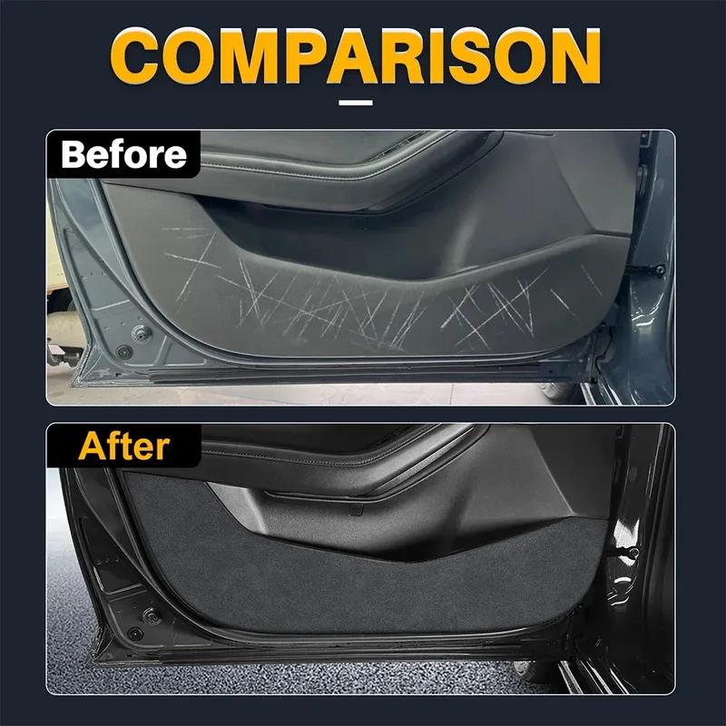 LHD RHD Car Anti-kick Pad Suede Leather Carbon Pad Accessories Door Protect For Mazda 3 Axela      2024 2025