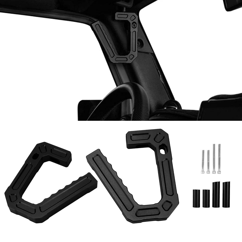 KIMISS Wrangler JK Aluminum Alloy Front Grab Handle Replacement (2007-2018) - Gripper Design for Stability and Convenience (Black)