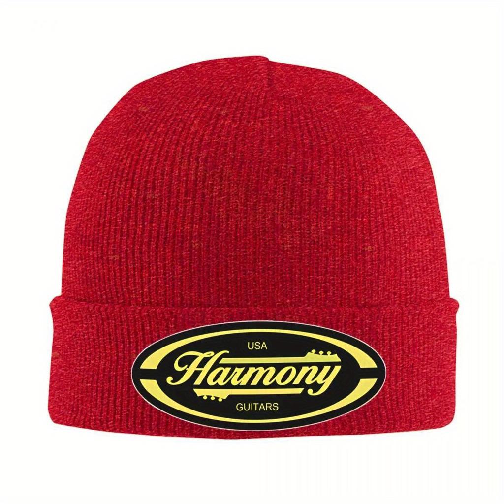 Vintage Harmony Guitars Hat Autumn Winter Beanies Baggy Cap FeUnisex Unisex Knitted Caps