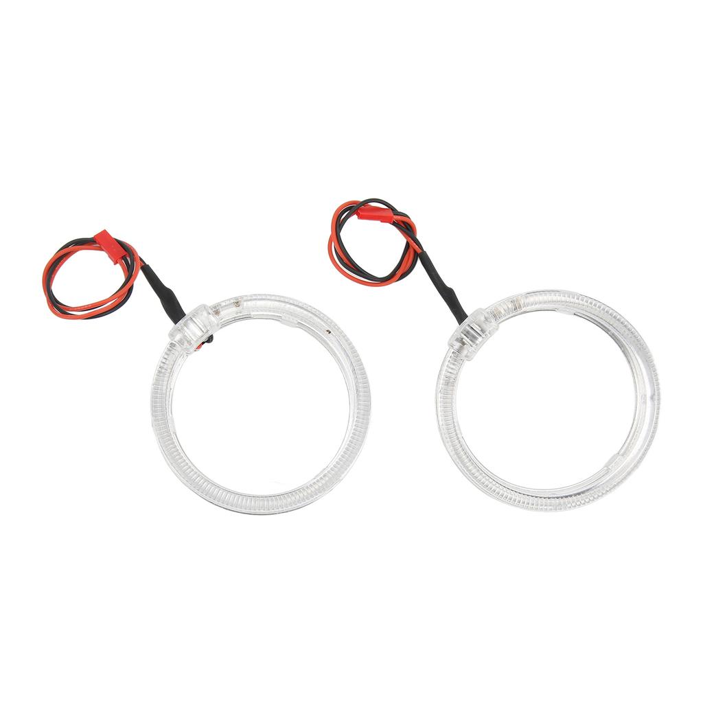 Çift 9-36V LED Melek Gözü Farlar Sinyal Lambası Halo Halkalar Beyaz Kehribar Çift Renkli Dekoratif Araba için 80mm 3.15in
