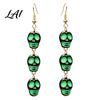 Dark Style Accessories 1 Pair Acrylic Halloween Earrings for Women Triple Skulls Drop Dangle Cosplay Party Jewelry Earrings Gothic Gifts Holiday