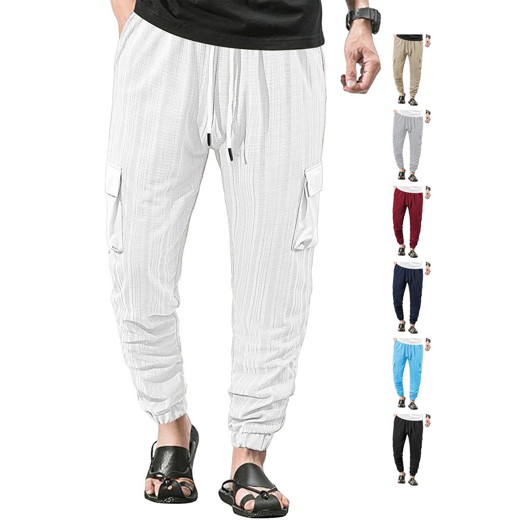 Men'S Sports Pants Loose Running Casual Drawstring Pants Work Pants