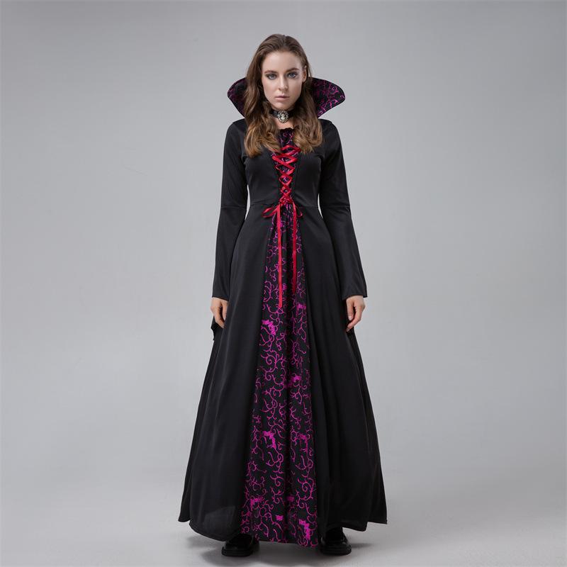 Halloween Vampire Demon Court Queen Witch Masquerade Cosplay Parent-Child Dress