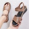 Large size women's sandals 2025 summer new rubber and plastic Velcro flat sole middle-aged and elderly soft sole mother-in-law sandals mother shoes