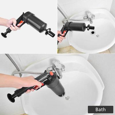 Pneumatic Pipe Plunger High Pressure Air Drain Blaster Tight Seal Clog Remover Tool for Toilets Sinks Showers Floor Drains