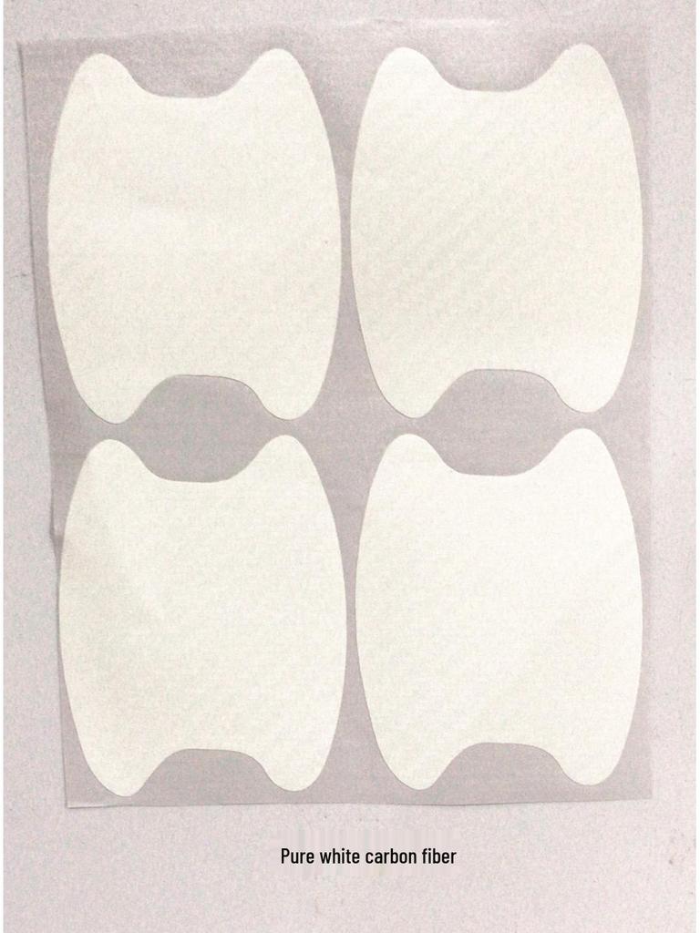 Carbon Fiber Car Door Handle Protective Stickers, 4-Piece Set