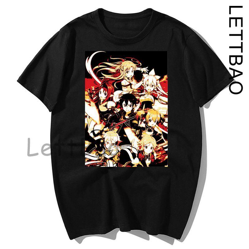 Japanese Anime Men Sword Art Online T Shirt Fashion Print Summer Women Novelty Cotton Short