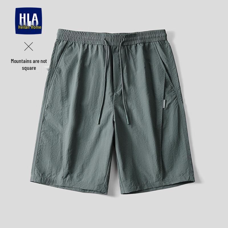 HLA Men s Casual Mid-Length Straight-Leg Shorts 42 серо-зеленый