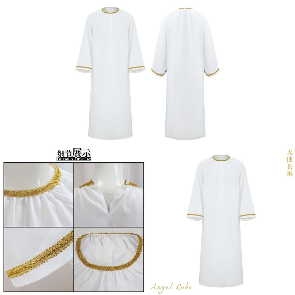 Good Omens Aziraphale Costume With Clergy Robe For Halloween Cosplay And Stage Performance