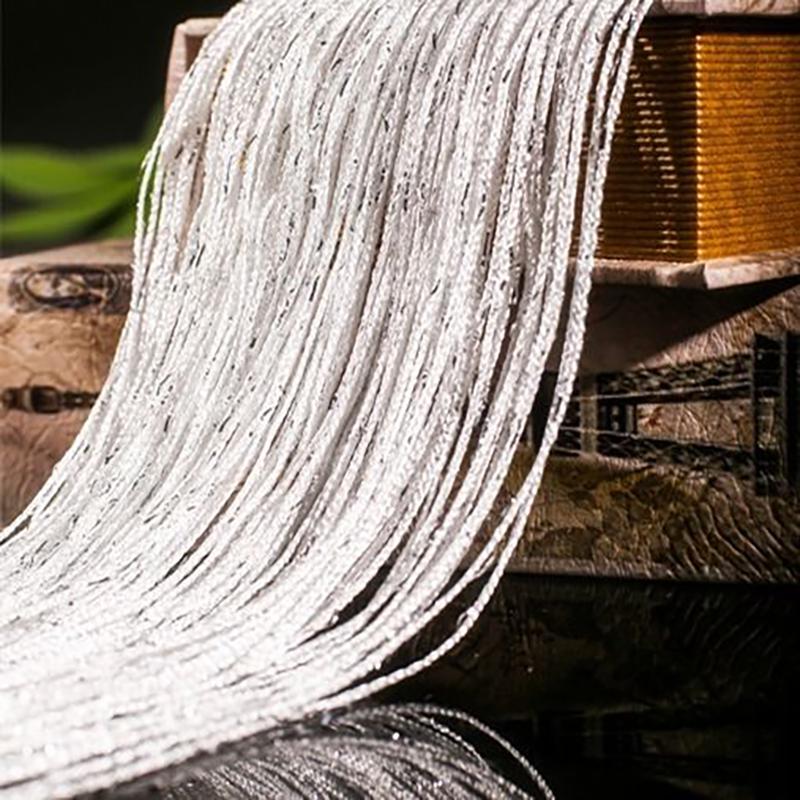 Multicolor 100*200cm Romantic silver wire Design Curtain Home Accessories For Bedroom Living Room Tassel Decoration cortinas
