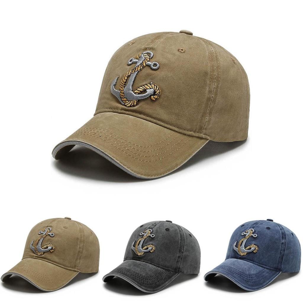 Stylish Men's Baseball Cap With Unique Embroidered Anchor Design For Spring And Autumn Seasons