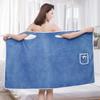 Women's Wearable Coral Fleece Bathrobe - Absorbent, Quick-Drying, Thickened, Sling Vest, Bandeau Style for Home or Beauty Salon.