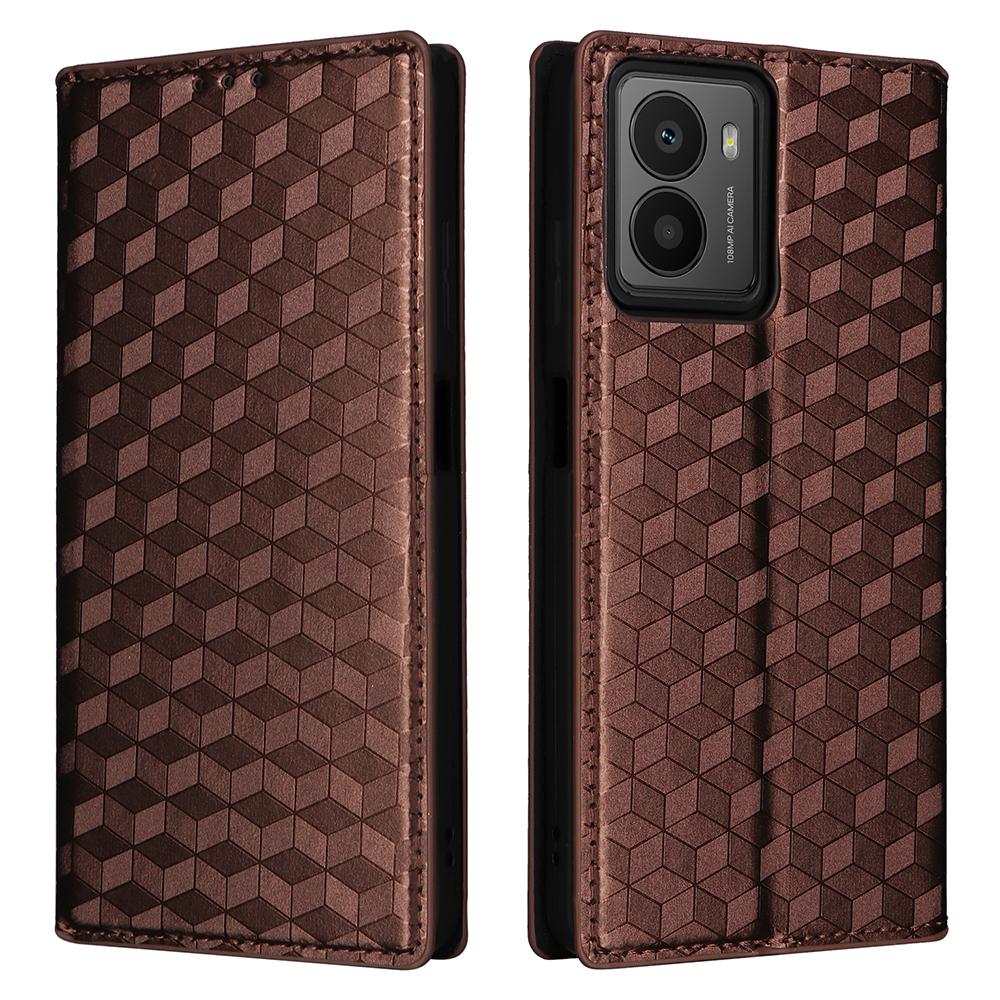 For HMD Fusion 5G Wallet Case Rhombus Imprinted Leather Phone Cover