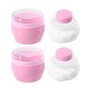 Frcolor Baby Powder Puffs, Set of 2, Portable, Pink, for Baby and Kids Body Talcum Powder Puffs, Perfect for Baby Showers and Body Care