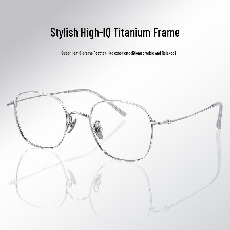 

Women s High-End Myopia Glasses: Ultra-Light Pure Titanium Rectangular Silver Frame, Perfect for Square and Round Faces. Model 18073. чорний/срібний
