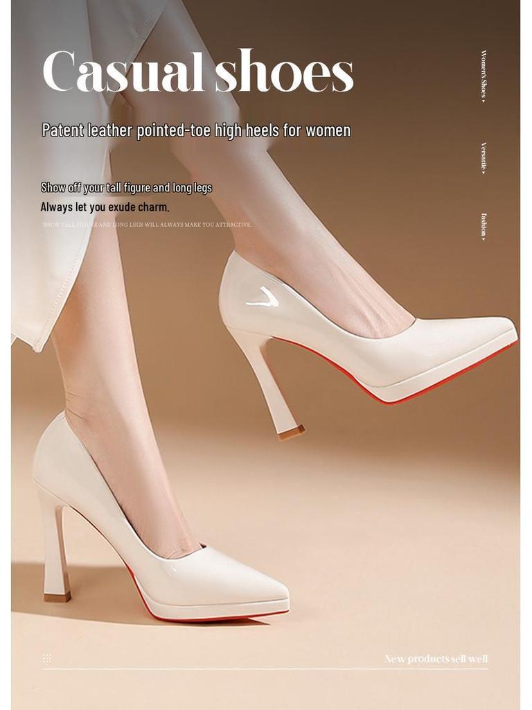 Women's Waterproof Platform Pointed Toe Stiletto High Heels - Professional Bridesmaid Banquet Shoes