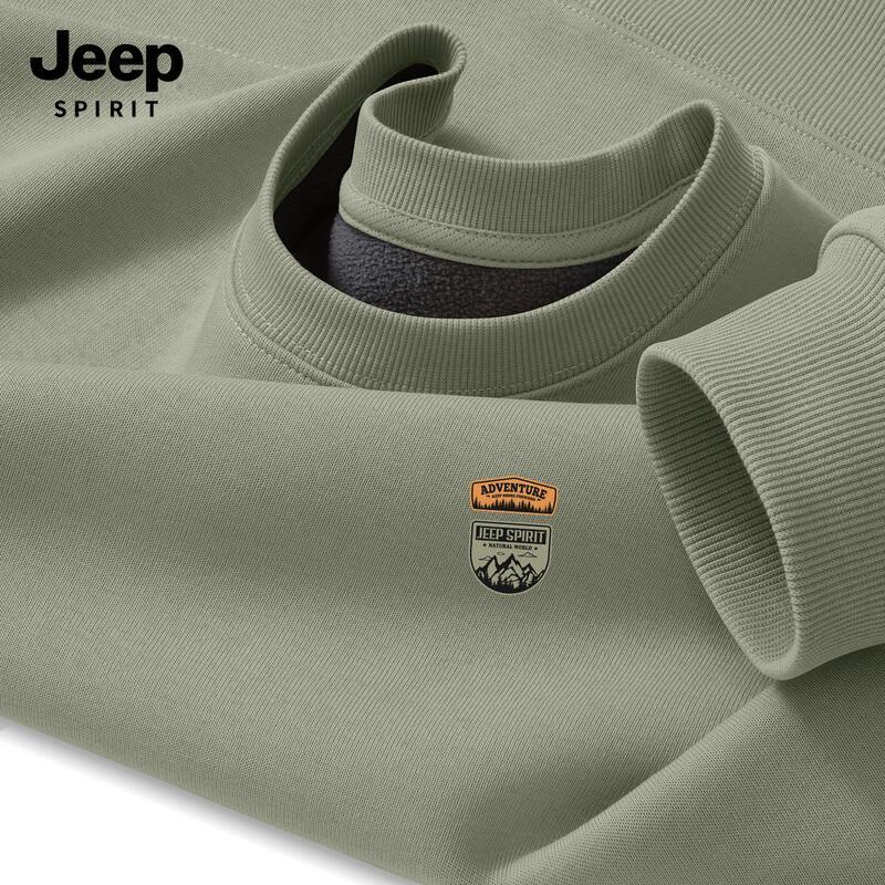 JEEP SPIRIT Men s Fleece-Lined Round Neck Sweatshirt XL