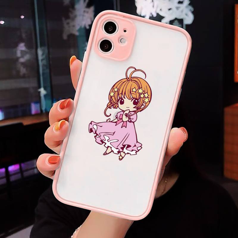 Cardcaptor Sakura anime ragazza carina Custodia per telefono opaca trasparente Per iphone 7 8 11 12 plus mini x xs xr pro max cover
