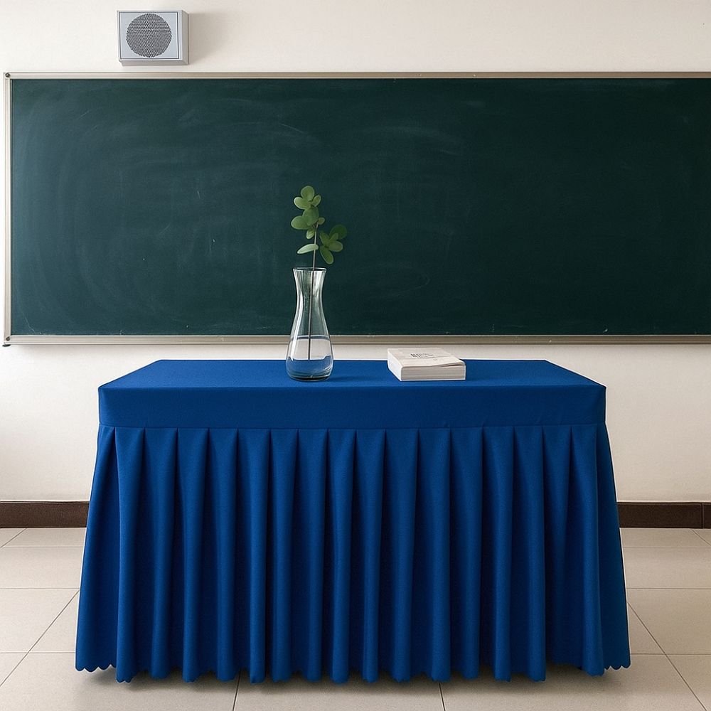 Solid Color Rectangle Table Skirts Thick Soft Elastic Table Cloth Comfortable Skin Friendly Banquet Tablecloth Exhibition