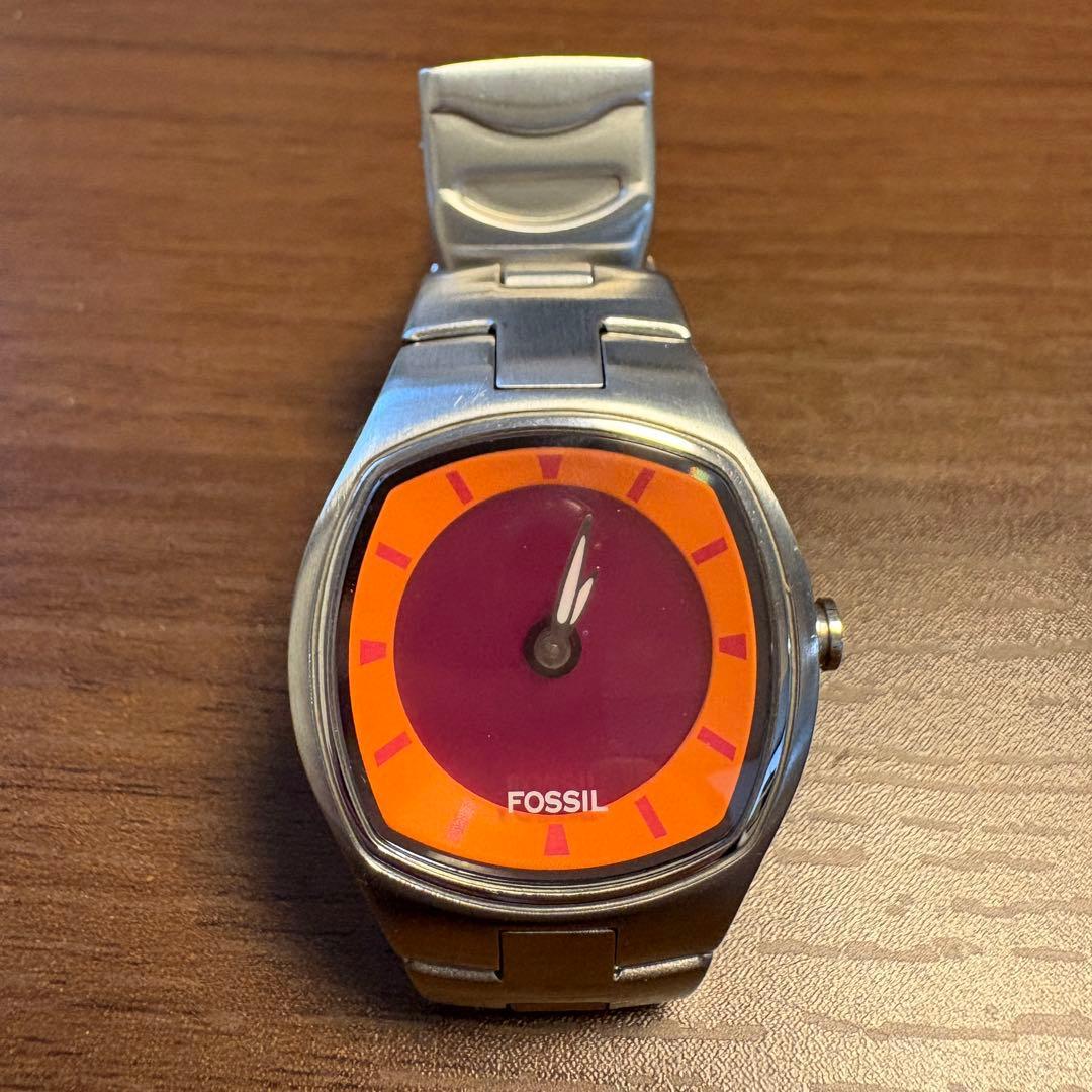 Used FOSSIL Watch Stainless Steel Pink x Orange Dial