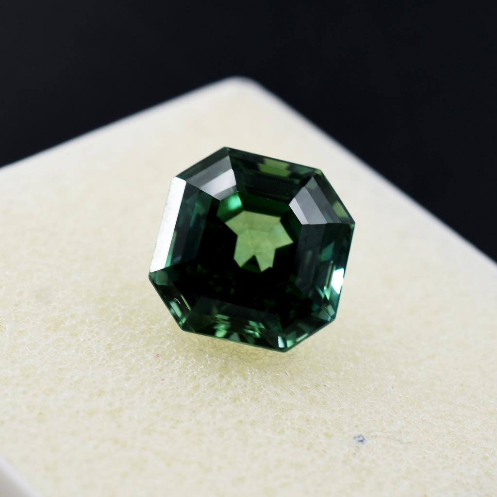 Natural Bluish Green Grandidierite Loose Gemstone Square Cut 10.36 Ct for Jewelry Making and Crafts